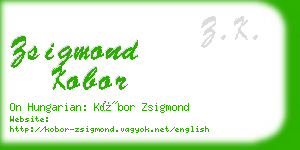 zsigmond kobor business card